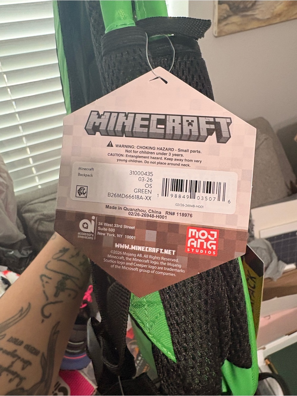 Creeper Green Backpack - Minecraft - Picture 7 of 8